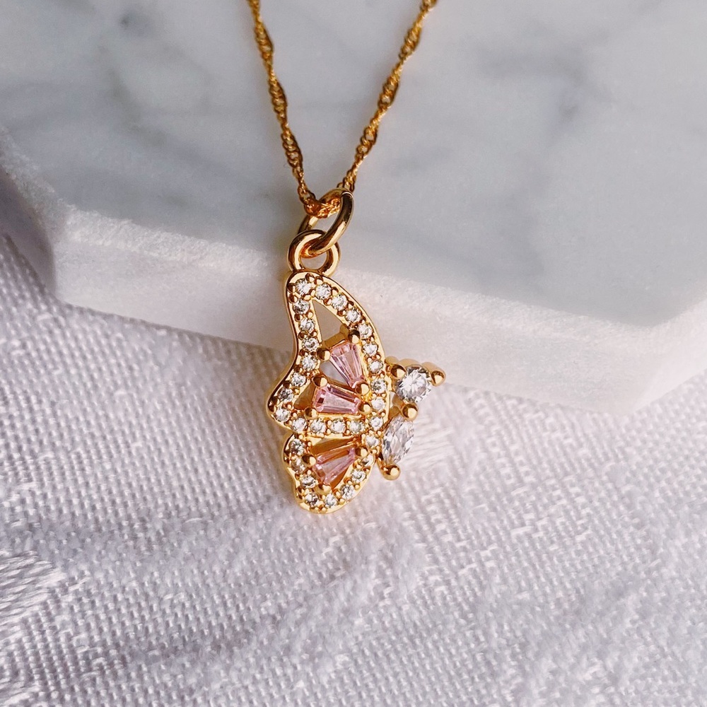 “she’s a gem” butterfly necklace